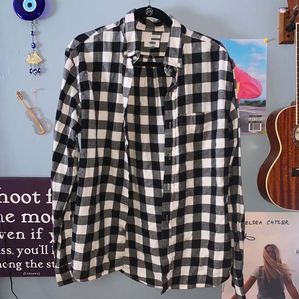 OLD NAVY Flannel- Black&White, Large